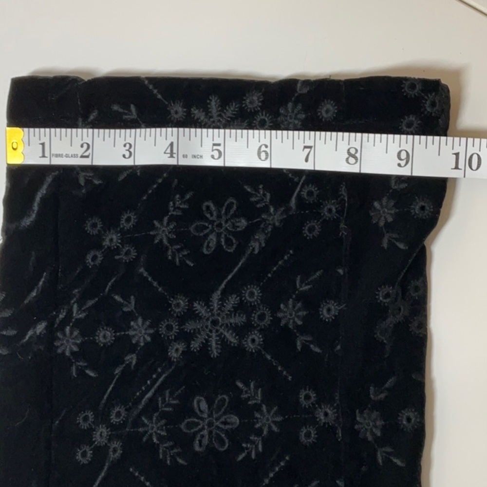 Zara Alina Black Velvet Floral Trousers XS - Picture 7 of 8